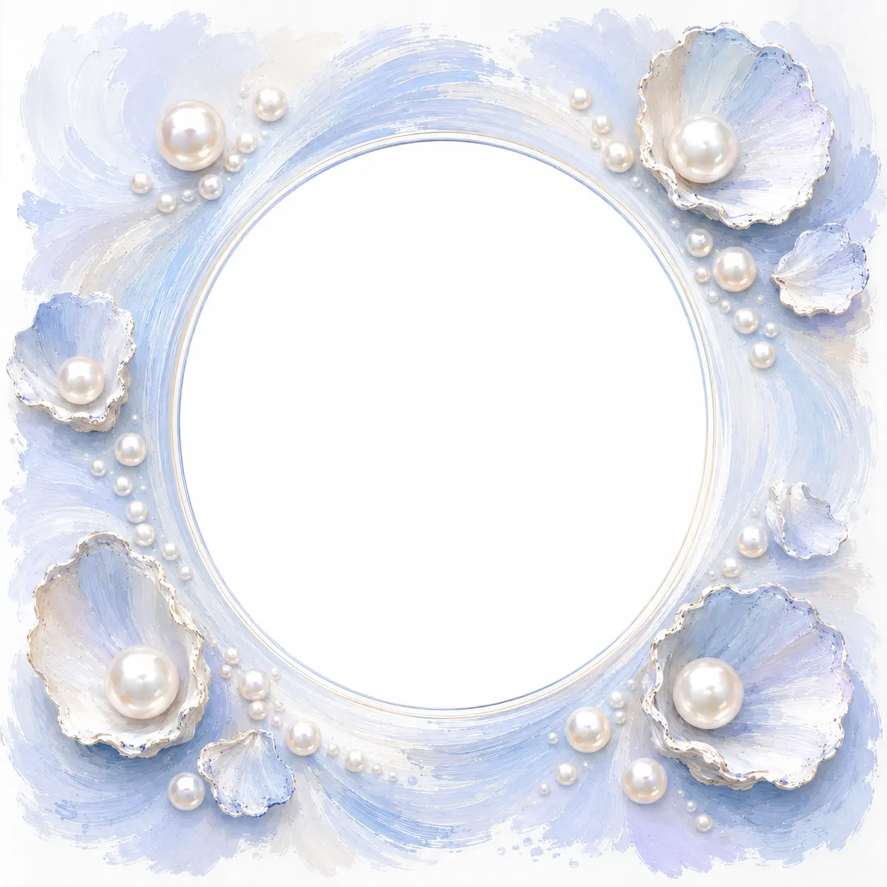 Pearl Shell Oval — Elegant Wedding frame design