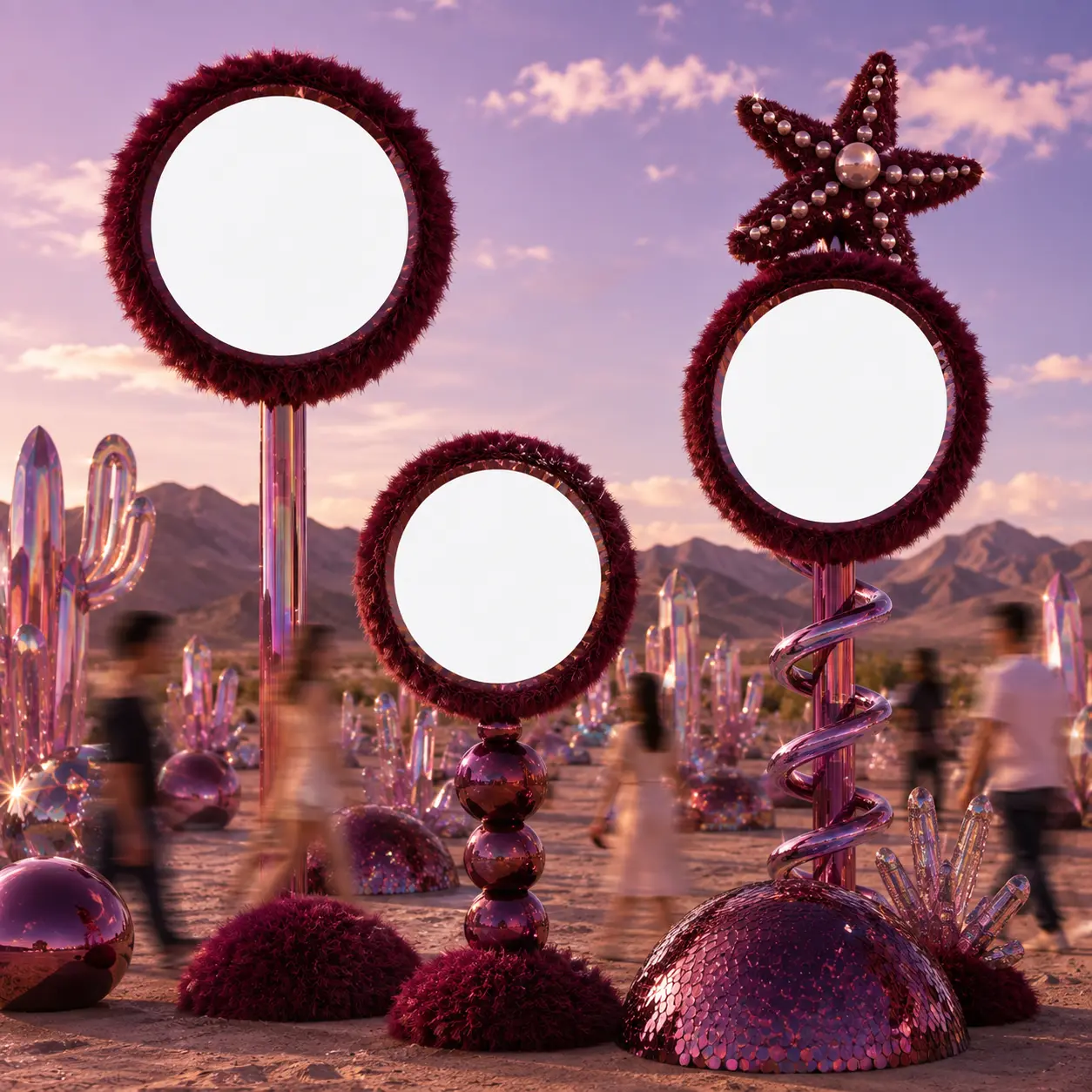 Burgundy Desert Mirrors — Luxury Family frame design